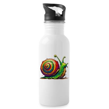 Snail - Water bottle with straw - white - Right