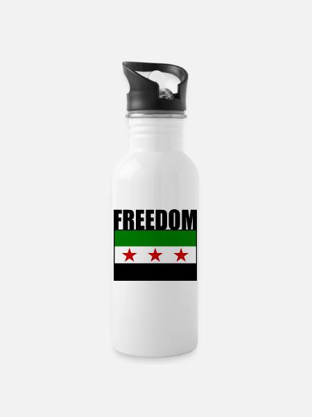 Syria - Water bottle with straw - white