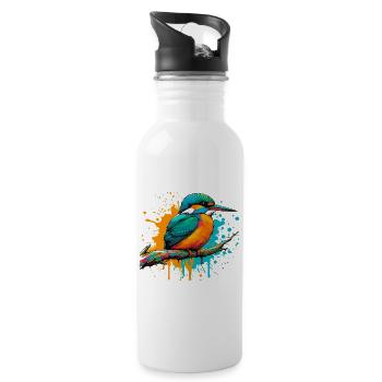 Kingfisher - Water bottle with straw - white - Right