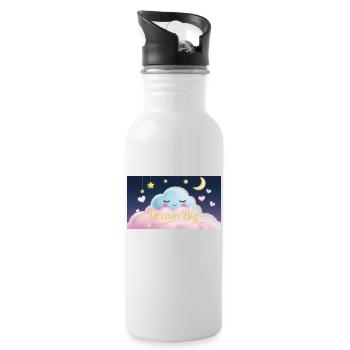 Dream Big - Trinkflasche mit integriertem Trinkhalm - Weiß - Rechts