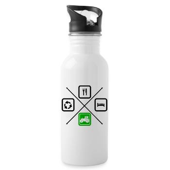 The life cycle of a farmer,tractor - Water bottle with straw - white - Right