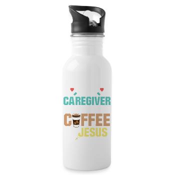 Cet aidant fonctionne au café et à Jésus aidant - Gourde avec paille intégrée - blanc - Droite