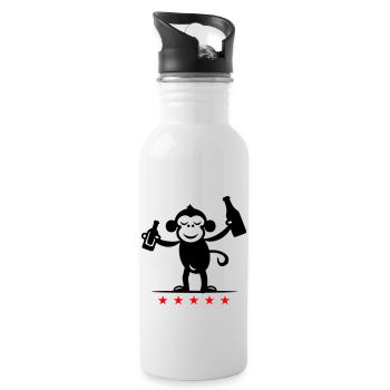 Bière de singe de fête - Gourde avec paille intégrée - blanc - Droite