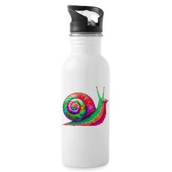 Schnecke - Trinkflasche mit integriertem Trinkhalm - Weiß - Rechts