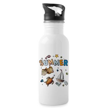 Summer Holiday - Water bottle with straw - white - Right