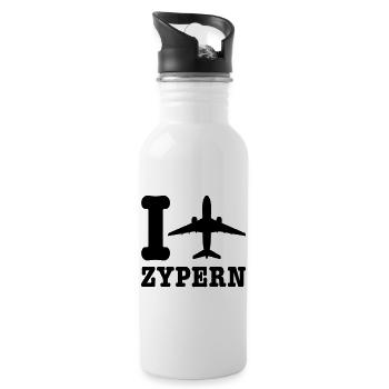 Zypern Urlaub - Trinkflasche mit integriertem Trinkhalm - Weiß - Rechts