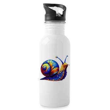 Snail - Water bottle with straw - white - Right