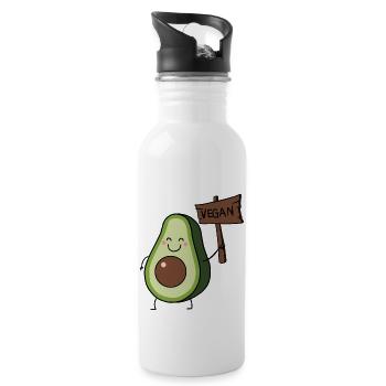 Avocat végétalien - Gourde avec paille intégrée - blanc - Droite