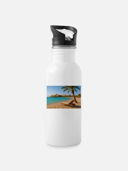 Soma Bay - Water bottle with straw - white