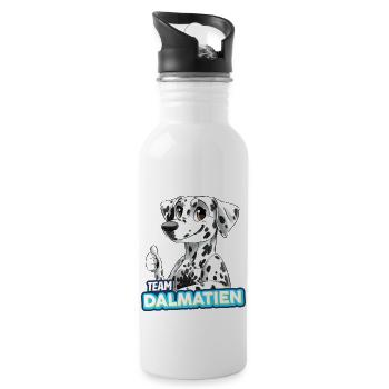 TEAM Dalmatian - Black - Water bottle with straw - white - Right