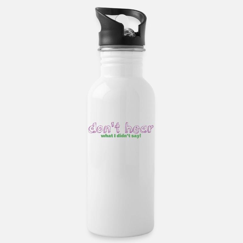 Literal Listener - Trinkflasche mit integriertem Trinkhalm - Weiß
