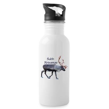 Subh Krisamas - Trinkflasche mit integriertem Trinkhalm - Weiß - Rechts