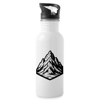Mountain icon - Water bottle with straw - white - Right