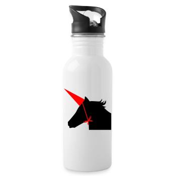 Einhorn Hut - Trinkflasche mit integriertem Trinkhalm - Weiß - Rechts