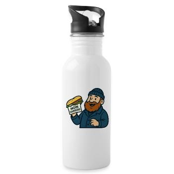 Hamburg fish sandwich - Water bottle with straw - white - Right