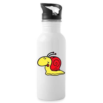 Snail cheeky tongue sticking out quickly small - Water bottle with straw - white - Right
