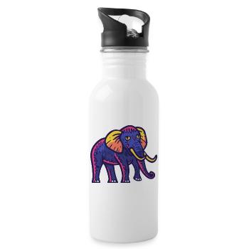 Mammoth Halloween Elephant Zombie - Water bottle with straw - white - Right