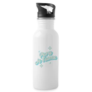 Paris I Love You - Himmelblau - Trinkflasche mit integriertem Trinkhalm - Weiß - Rechts