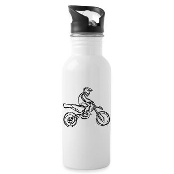 Motocross riders - Water bottle with straw - white - Right