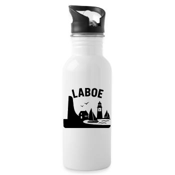 Laboe SH Schleswig Holstein Ostsee - Trinkflasche mit integriertem Trinkhalm - Weiß - Rechts