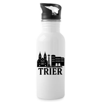 Trier Landmark Silhouette - Water bottle with straw - white - Right