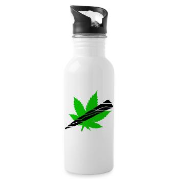 Néon Feuille De Cannabis Graphique - Gourde avec paille intégrée - blanc - Droite