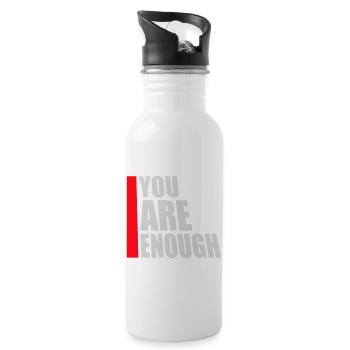 You Are Enough Self Love Motivational Quote - Water bottle with straw - white - Right