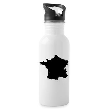 France Country - Water bottle with straw - white - Right