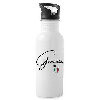 Design élégant Gênes, Gênes Italie - Gourde avec paille intégrée - blanc - Droite