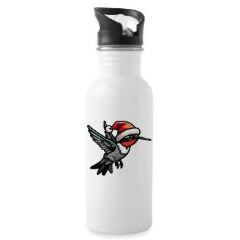 Hummingbird Bird Christmas - Water bottle with straw - white - Right
