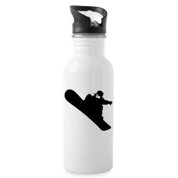 Snowboarding - Trinkflasche mit integriertem Trinkhalm - Weiß - Rechts