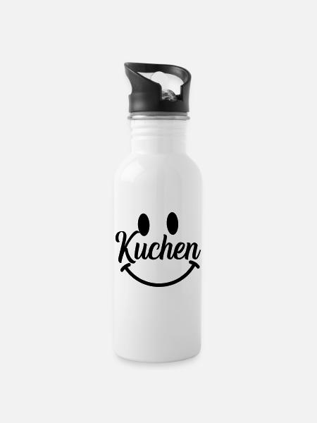 kuchen - Trinkflasche mit integriertem Trinkhalm - Weiß