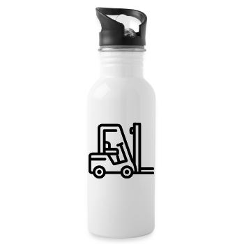 Gabelstapler - Trinkflasche mit integriertem Trinkhalm - Weiß - Rechts