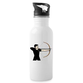 Determined Archer - Water bottle with straw - white - Right