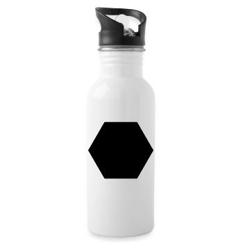 Hexagone Noir - Gourde avec paille intégrée - blanc - Droite