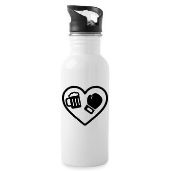 Heart Boxing Bier - Trinkflasche mit integriertem Trinkhalm - Weiß - Rechts