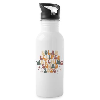 Sun Eclipse Retro Squad - Water bottle with straw - white - Right