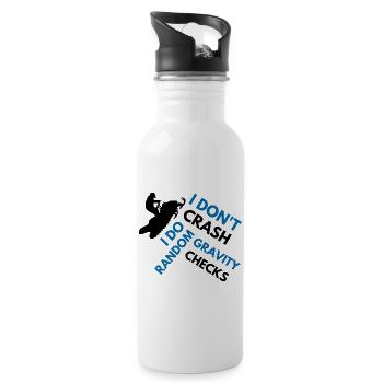 Snowmobile I don't crash funny snowmobile - Water bottle with straw - white - Right