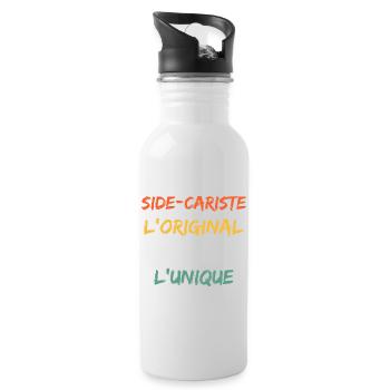 Humour alcool: l’ami qui n’est jamais venu - Gourde avec paille intégrée - blanc - Droite