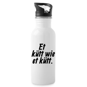 Et kütt wie et kütt - Et Kölsche Jrundjesetz §2 - Trinkflasche mit integriertem Trinkhalm - Weiß - Rechts