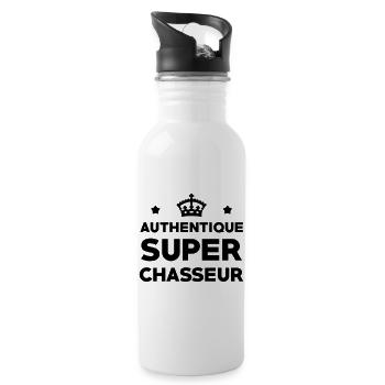 Authentischer Super Hunter - Trinkflasche mit integriertem Trinkhalm - Weiß - Rechts