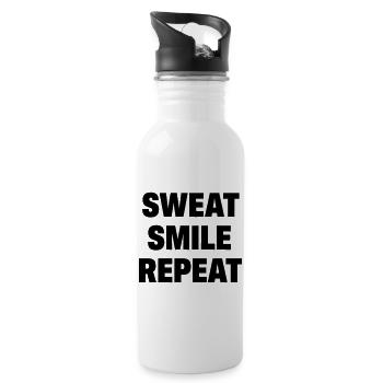 Sweat Smile Repeat - Water bottle with straw - white - Right