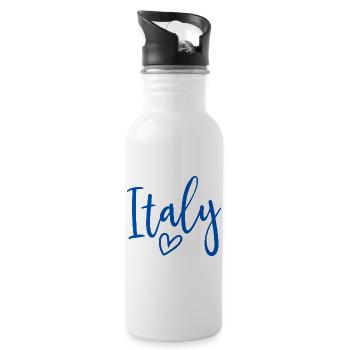 Italie – cœur de femmes, amour pour l’Italie - Gourde avec paille intégrée - blanc - Droite