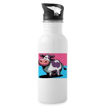 cow - Water bottle with straw - white - Right