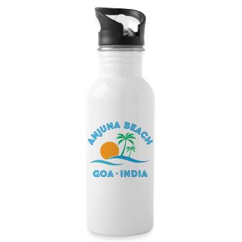 Anjuna Beach Goa Sonnenuntergang - Trinkflasche mit integriertem Trinkhalm - Weiß - Rechts