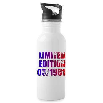 45e anniversaire Édition Limitée 03/1981 - Gourde avec paille intégrée - blanc - Droite