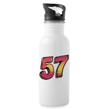 57 Nombre Coloré - Gourde avec paille intégrée - blanc - Droite