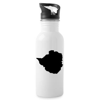 Karte von Simbabwe - Trinkflasche mit integriertem Trinkhalm - Weiß - Rechts