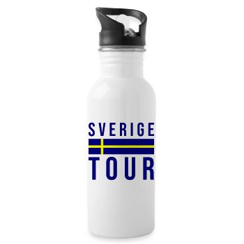 Sverige Tour Schweden - Trinkflasche mit integriertem Trinkhalm - Weiß - Rechts