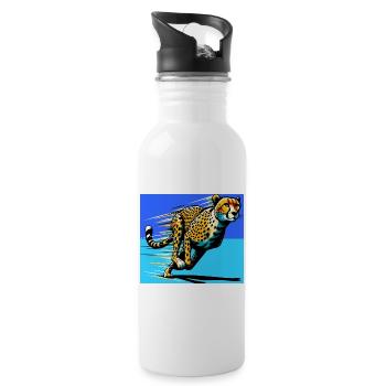 Gepard - Trinkflasche mit integriertem Trinkhalm - Weiß - Rechts